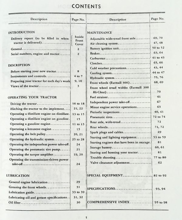 Farmall 300 Tractor Operators Owners Manual International Mccormick Instructions - Image 2