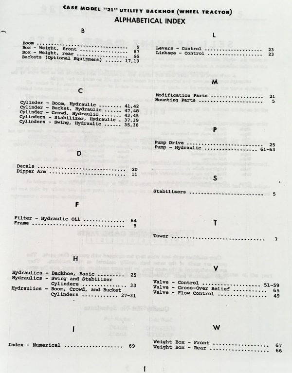 J I Case 21 Utility Backhoe For 210B 430 440 Wheel Tractors Part Catalog Manual - Image 2