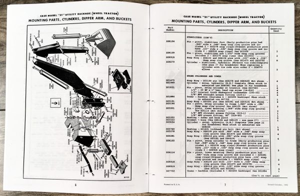 J I Case 21 Utility Backhoe For 210B 430 440 Wheel Tractors Part Catalog Manual - Image 3