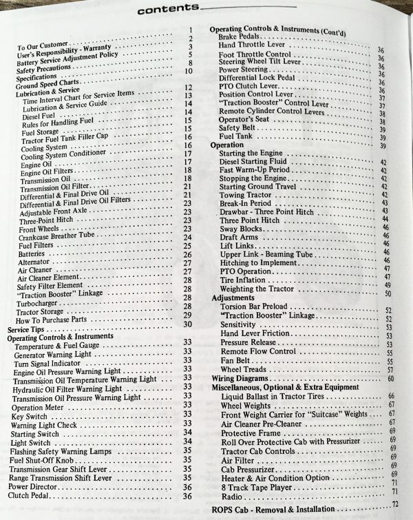 Allis Chalmers Ac 7060 Diesel Tractor Operators Manual Maintenance Prior to 6000 - Image 2