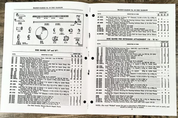 Massey Harris 20 Disc Harrow 20 22 24 26 Disc Parts Manual Catalog Book Assembly - Image 3