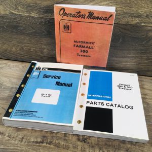 International Farmall 300 Tractor Gas Engine Service Parts Operator Manual Set