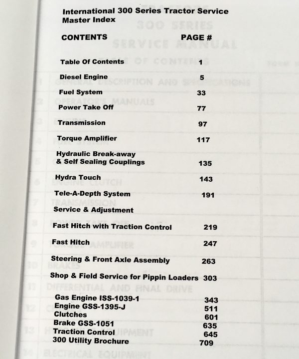 Farmall 300 Tractor Gas Engine Service Parts Repair Catalog Book Manual Set - Image 2