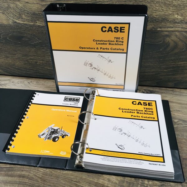 Case 780C Ck Tractor Loader Backhoe Parts Catalog Owners Operators Manual Set