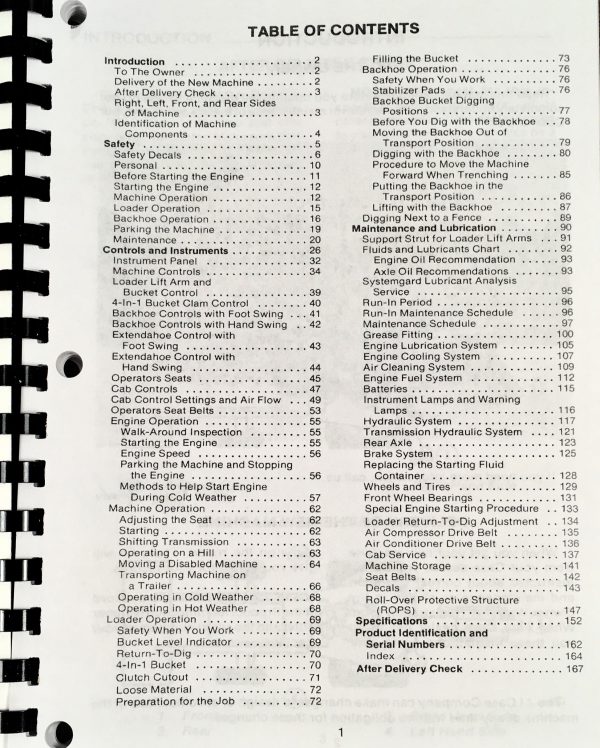 J I Case 780C Loader Backhoe Operators Owners Manual Controls Maintenance 9-9720 - Image 2