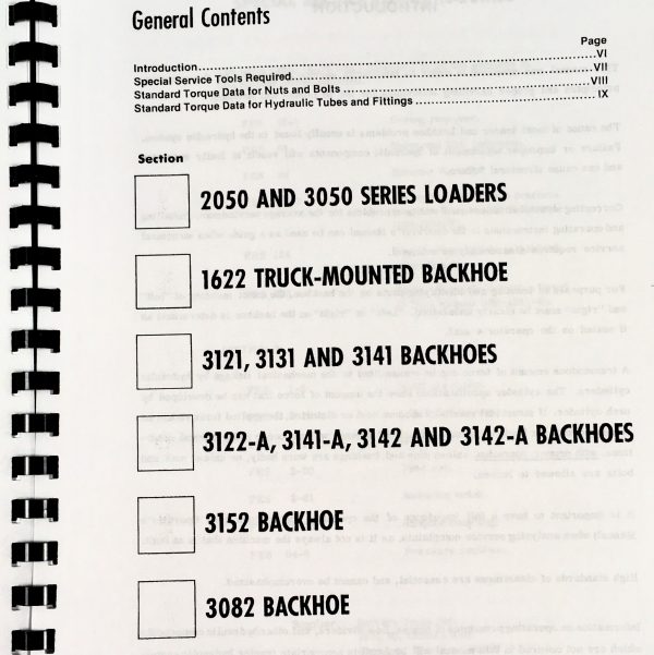 International 3121 & 3122 Series A Backhoe Service Repair Shop Manual Technical - Image 2