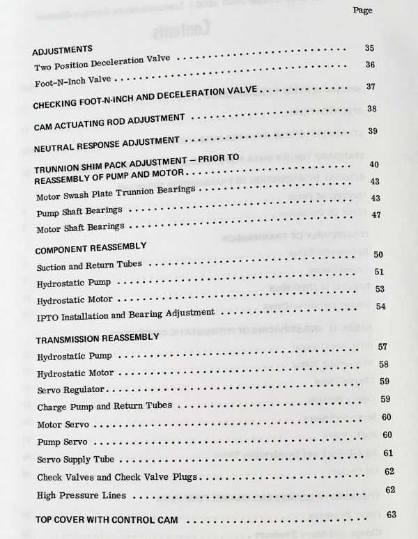 International 2400 2500A 3400 3500A Hydrostat Transmission Service Repair Manual - Image 2