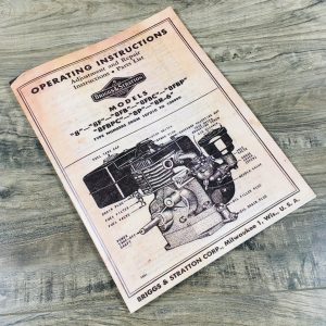 Briggs & Stratton Model 8 Repair Manual Parts Owners Service Operators 8F Bs