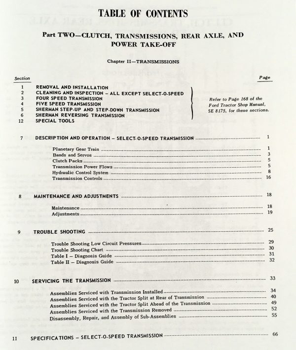 Ford Select-O-Speed Transmission Shop Service Manual 2000-4000 Tractors 1962-65 - Image 2
