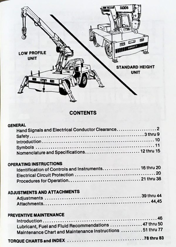 Drott 3330 Series Carrydeck Crane Operators Owners Manual J I Case Maintenance - Image 2