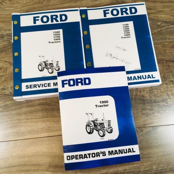 Ford 1900 Tractor Service Parts Operators Manual Owners Repair Shop Set Workshop