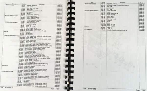 Kubota B1550Hst-D Tractor Parts Assembly Manual Catalog Exploded Views Numbers - Image 3