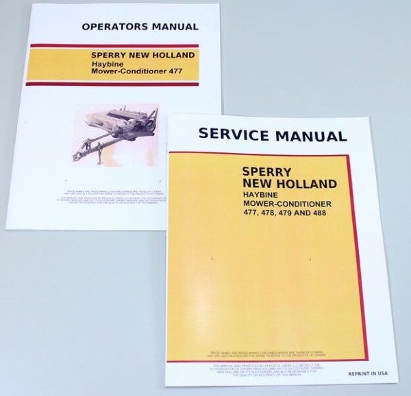 Set New Holland 477 Haybine Mower-Conditioner Service Operators Owners Manual