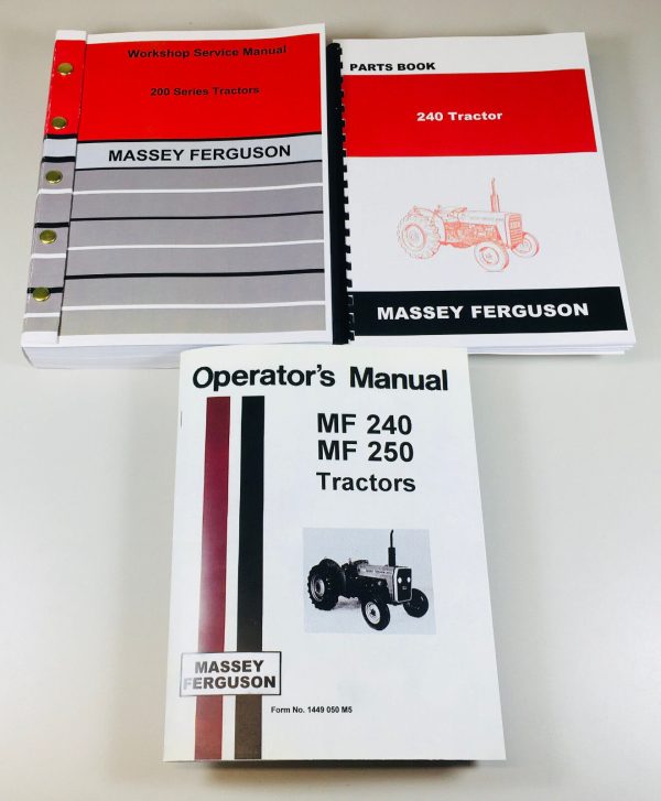 Massey Ferguson Mf 240 Tractor Service Parts Operators Manual Shop Book Set Tech