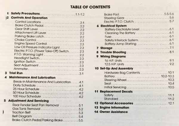 Ford YT 12.5 YT 16 Yard Tractors Models 9801250 9800686 Operators Manual Owners - Image 2