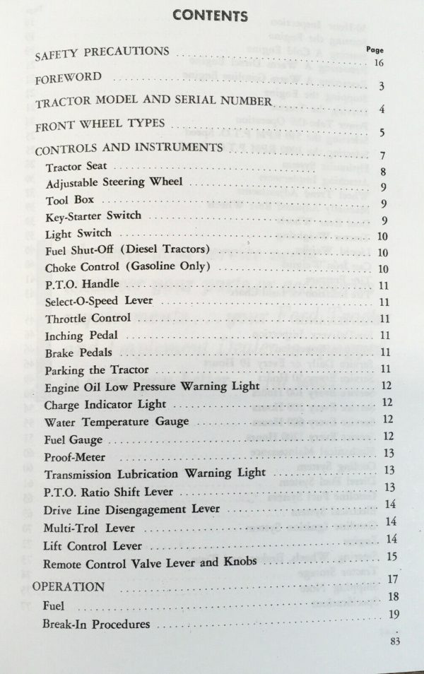 Ford Series 6000 Tractor Operators Manual Owners Book Maintenance Adjustments - Image 2