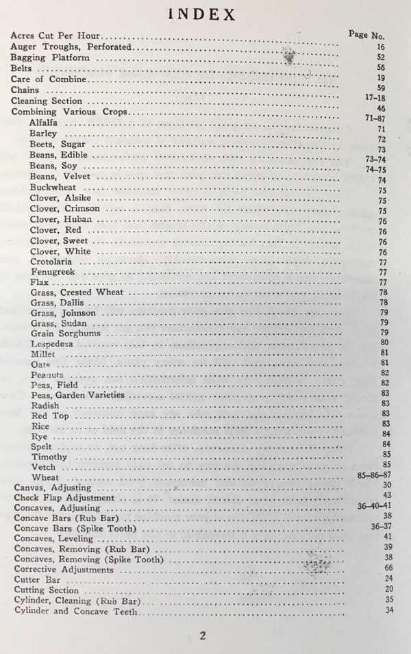 Case Model A Combine Operators Manual Owners Maintenance Adjustments More - Image 2