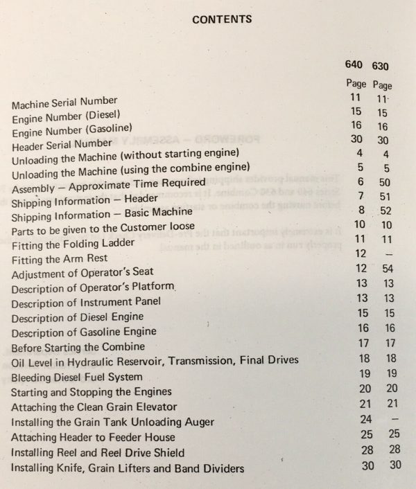 Ford 630 640 Self-Propelled Combines Assembly Manual Book - Image 2