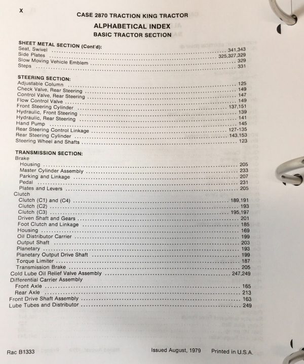 Case 2870 Traction King Tractor Service Manual Parts Catalog Repair Shop Set - Image 9