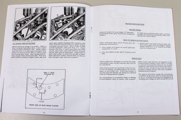 Allis Chalmers G Tractor Attachments Hydraulic Pump Owners Operators Manual - Image 7