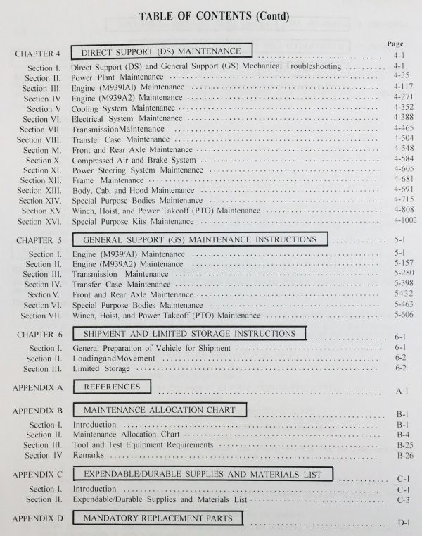 Service Manual 6X6 5 Ton Truck M939 M939A1 939A2 Series Air Force Military Shop - Image 3