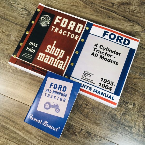 Ford 2000 4000 4Cyl Gas Tractor Service Repair Operators Parts Shop Manual Books