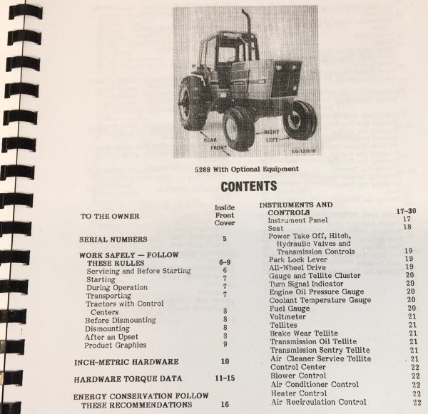 Case Ih International Harvester 5088 5288 5488 Tractor Operators Owners Manual - Image 2