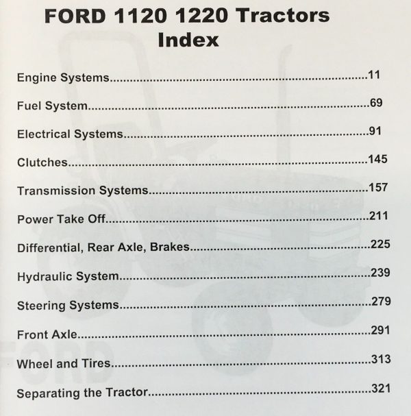 Ford 1120 1220 Tractor Service Parts Manual Repair Shop Set Workshop Catalog - Image 3