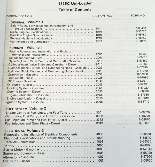 Case 1835C Skid Steer Uni-Loader Service Manual Parts Catalog Set Shop Book - Image 3