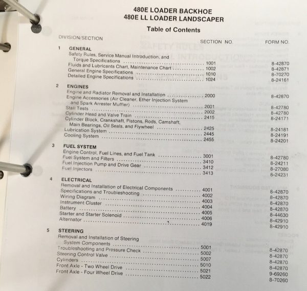 Case 480E LL Backhoe Loader Service Manual Parts Catalog Operators Owners Set - Image 4