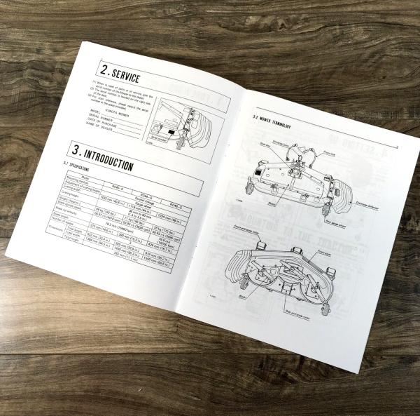 Kubota RC40-G RC44-G RC48-G Rotary Mower Deck Operators Manual Owners w/Parts - Image 3