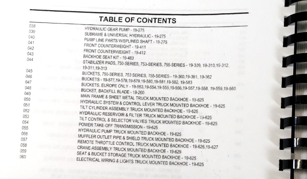 Ford 19-598 19-625 19-626 19-627 19-628 19-629 19-635 Backhoe Parts Manual - Image 3