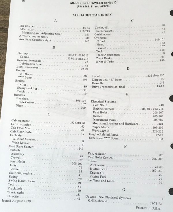 Drott Case 35D Crawler Parts Manual Catalog Book Assembly Schematic SN6266131-UP - Image 2