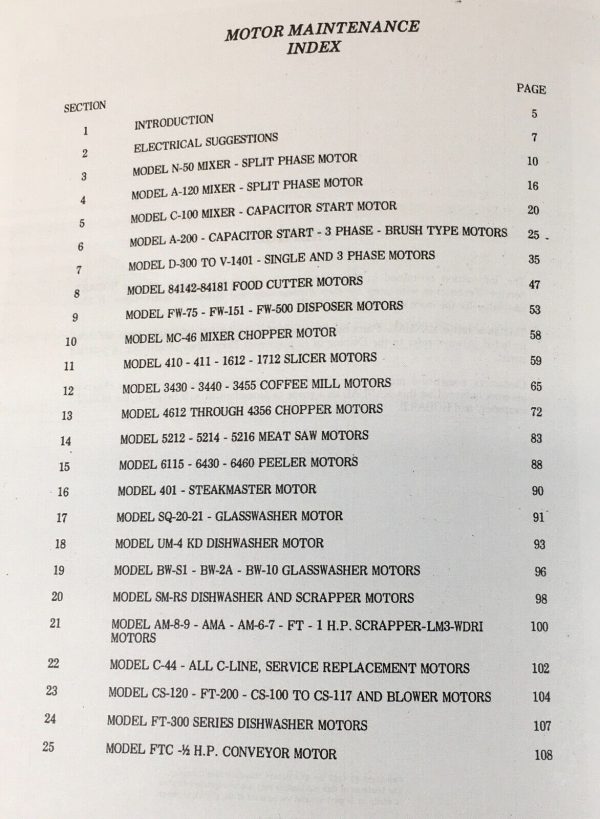 Hobart Motor Maintenance Service Manual Workshop Repair Book Technical - Image 2