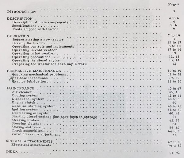 International Td14A Crawler Tractor Operators Owners Manual - Image 3