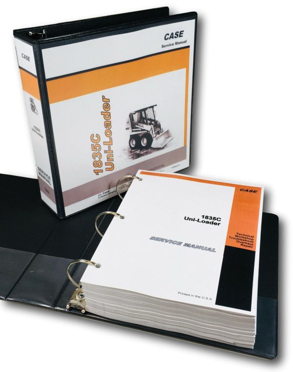 Case 1835C Uni-Loader Skid Steer Service Repair Manual Shop Book In Binder