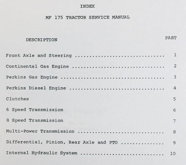 Massey Ferguson Mf 175 Tractor Service Operators Parts Manual Workshop Set Mf175 - Image 2