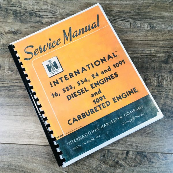 International 16 525 554 24 1091 Diesel Engines Service Manual Repair Book Ih