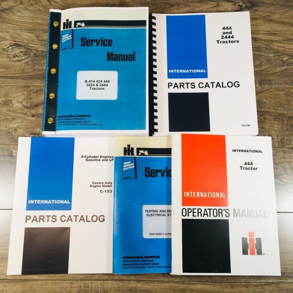 Farmall International 444 Gas Tractor Service Parts Operators Manual Set C-153