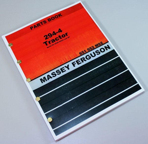 Massey Ferguson 294-4 Tractor Parts Catalog Manual Book Exploded View Assembly