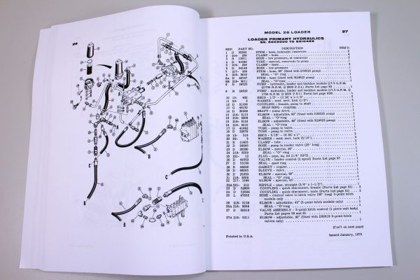 J I Case Model 26 26B Loaders For 480 480B Tractors Parts Catalog Manual E1124 - Image 5