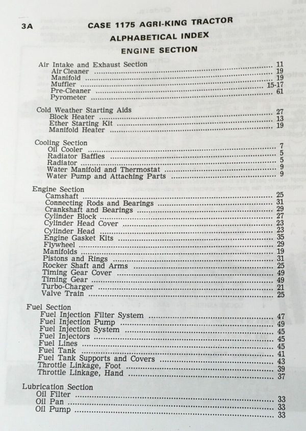 Case 1175 Tractor Operators Parts Manual Catalog Owners Set Serial No 8712001-Up - Image 2