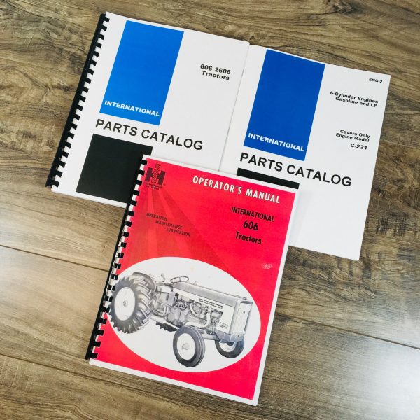 Farmall International 606 Gas Tractor Parts Operators Manual Set C-221 Book Ih