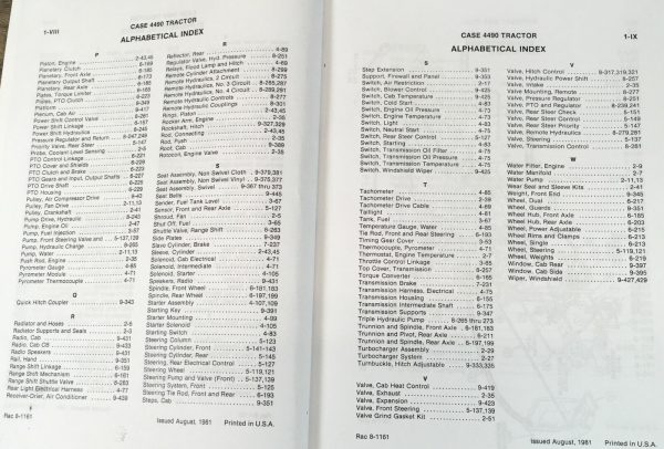 Case 4490 Tractor Manual Parts Catalog Operators Owners Set Book Schematics - Image 4