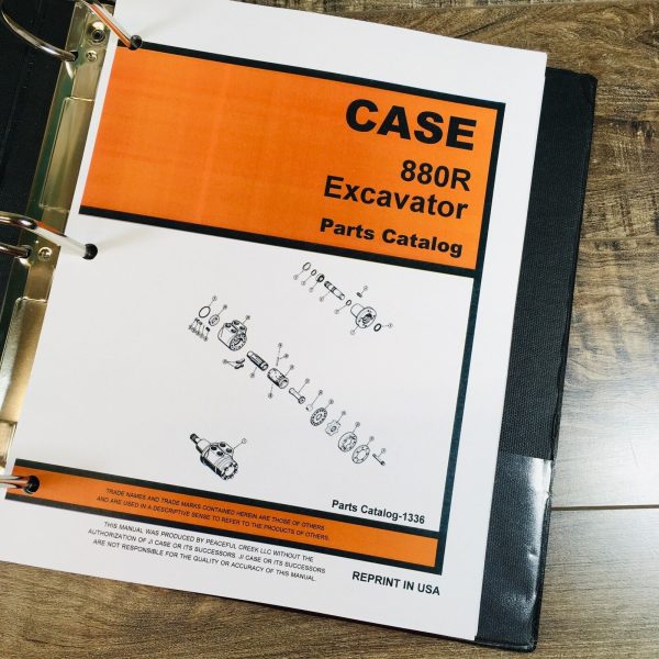 Case 880R Excavator Service Manual Parts Catalog Repair Shop Set Catalog Book - Image 12