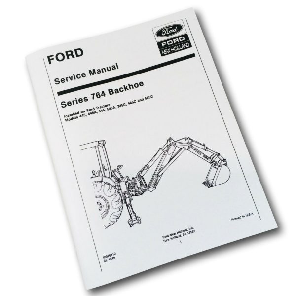 Ford Series 764 Backhoe Service Manual Repair Shop Technical Book Workshop - Image 9
