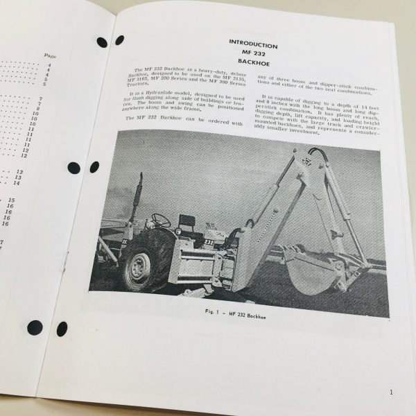 Massey Ferguson Mf 222 232 Backhoe Operators Owners Manual Maintenance - Image 3