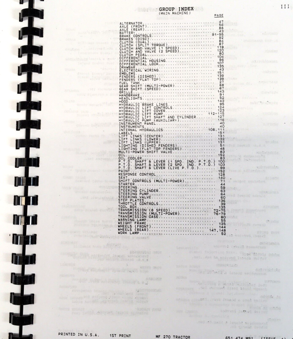 Massey Ferguson MF 270 Tractor Service Parts Manual Repair Shop Set Catalog Book - Image 5