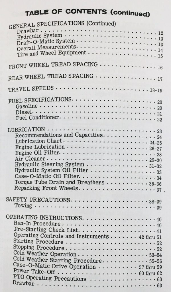 Case 530 Draft O Matic Tractor Operators Owners Manual Parts Catalog Set - Image 2