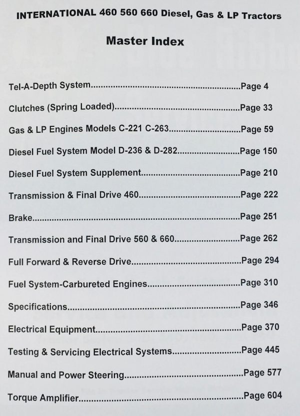 International Farmall 460 560 660 Diesel Gas Lp Tractor Service Shop Manual - Image 2